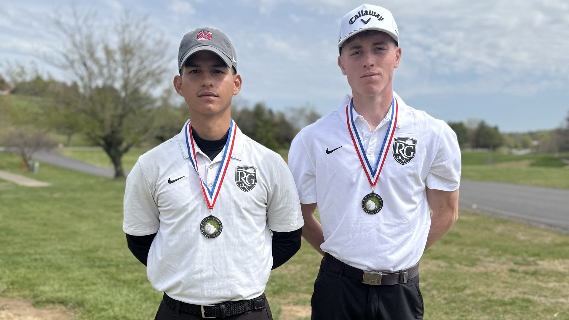 Rio Grande's Nicolas Gonzalez (left) and Rodrigo Portilla (right) earned All-Tournament honors after leading the RedStorm to a third place finish in the Alice Lloyd College Last Shot Tournament in Danville, Ky.