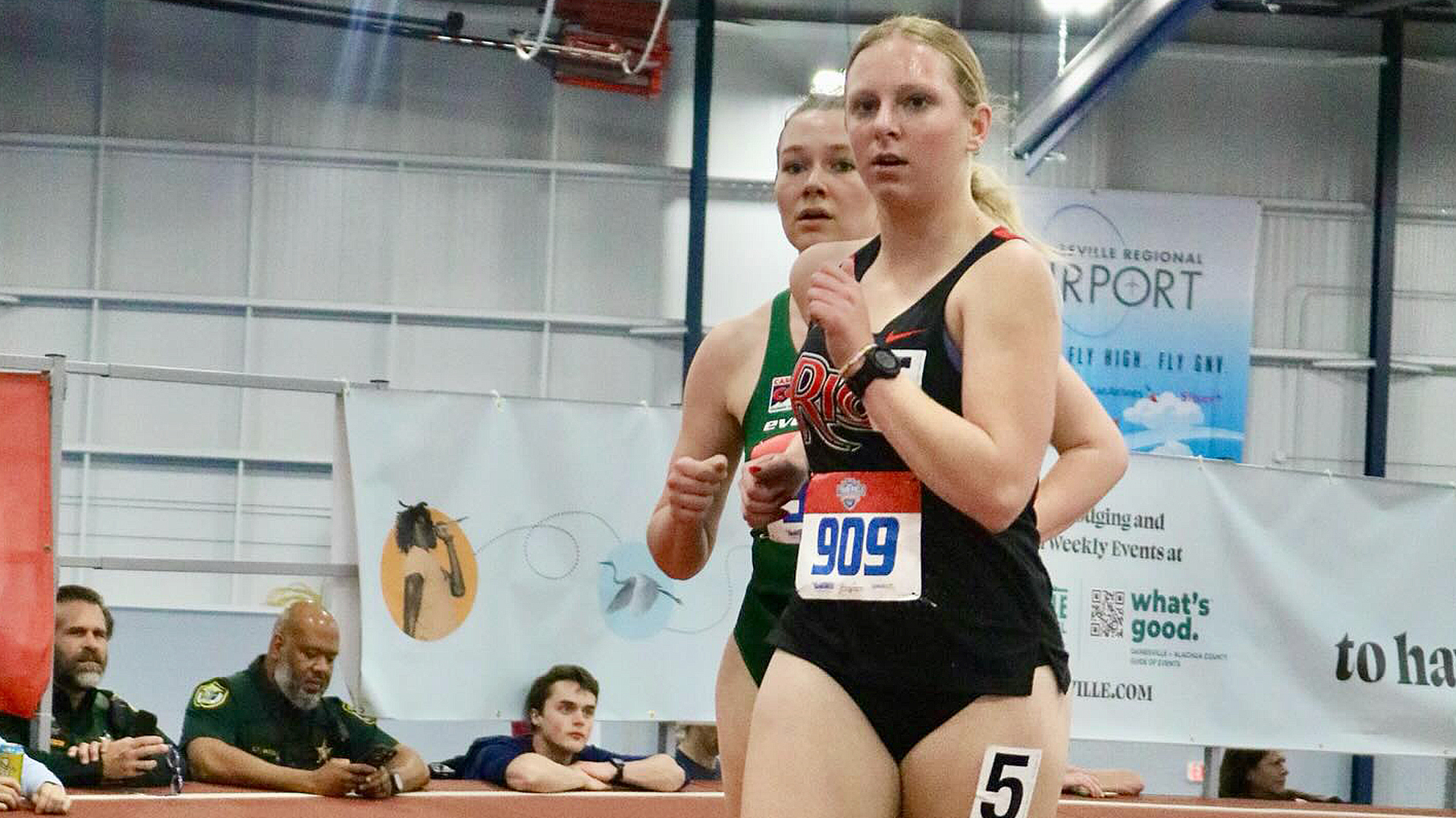 Rio Grande's Becca Spohn earned All-American status after finishing fifth in Friday's 3,000-meter race walk at the NAIA Women's Indoor Track & Field Championship in Gainesville, Fla.