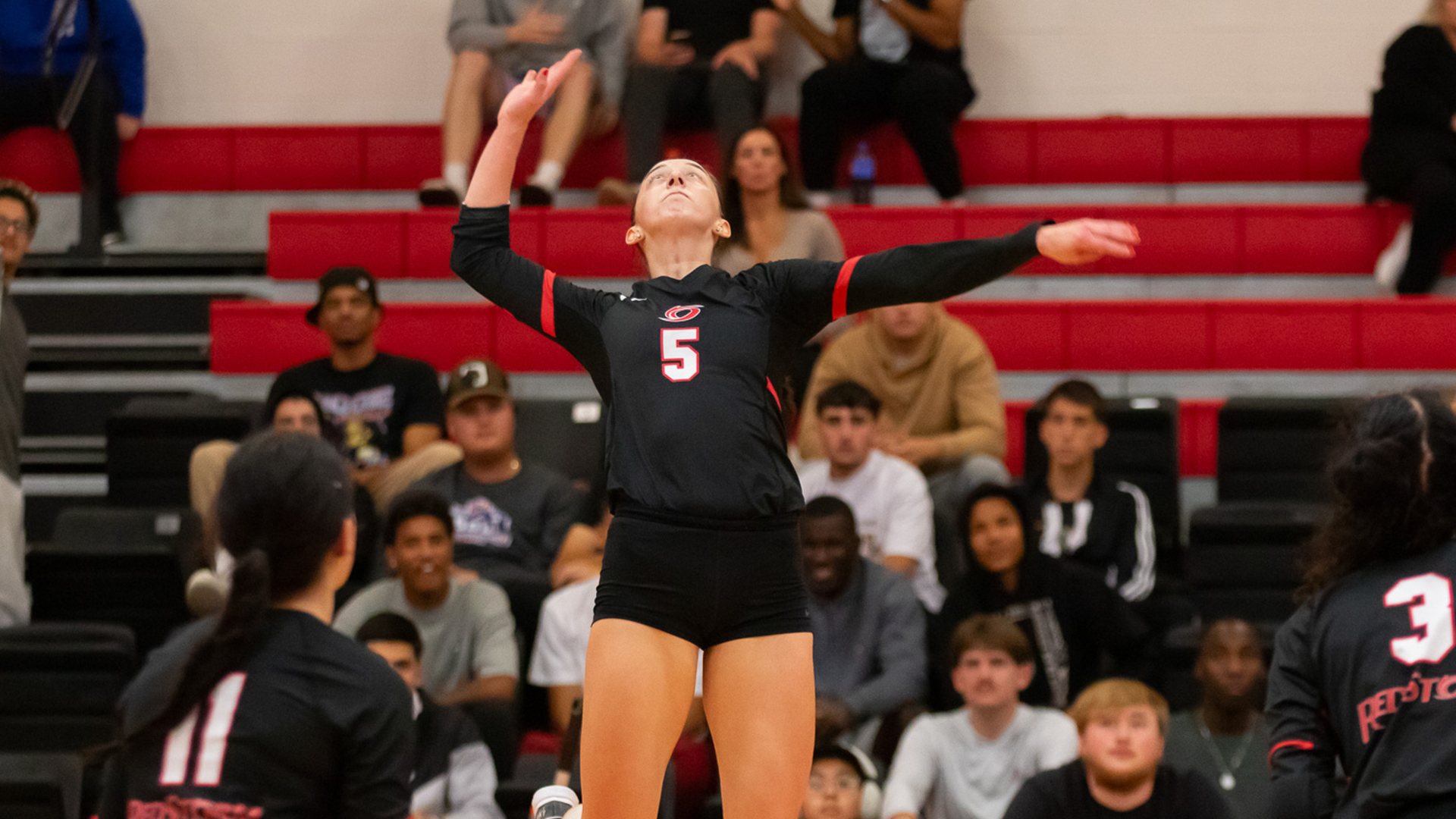 Rio Grande's Amanda Rarick had 10 kills to lead the RedStorm in Friday's 3-0 season-ending loss to Indiana University East in the semifinal round of the River States Conference Women's Volleyball Championship.
